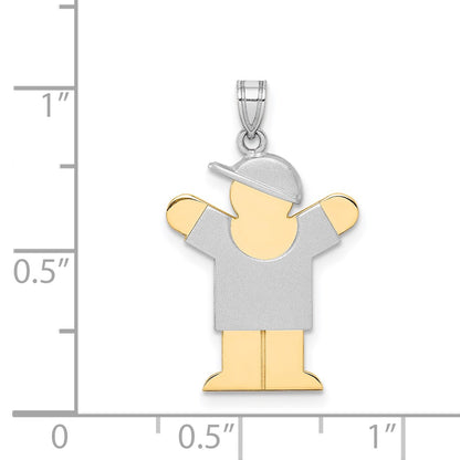 14k Two-tone The Kids Small Boy with Hat on Right Engravable Love Charm