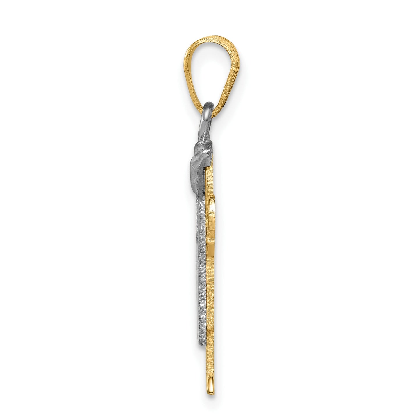 14k Two-tone The Kids Small Boy with Hat on Left Engravable Love Charm