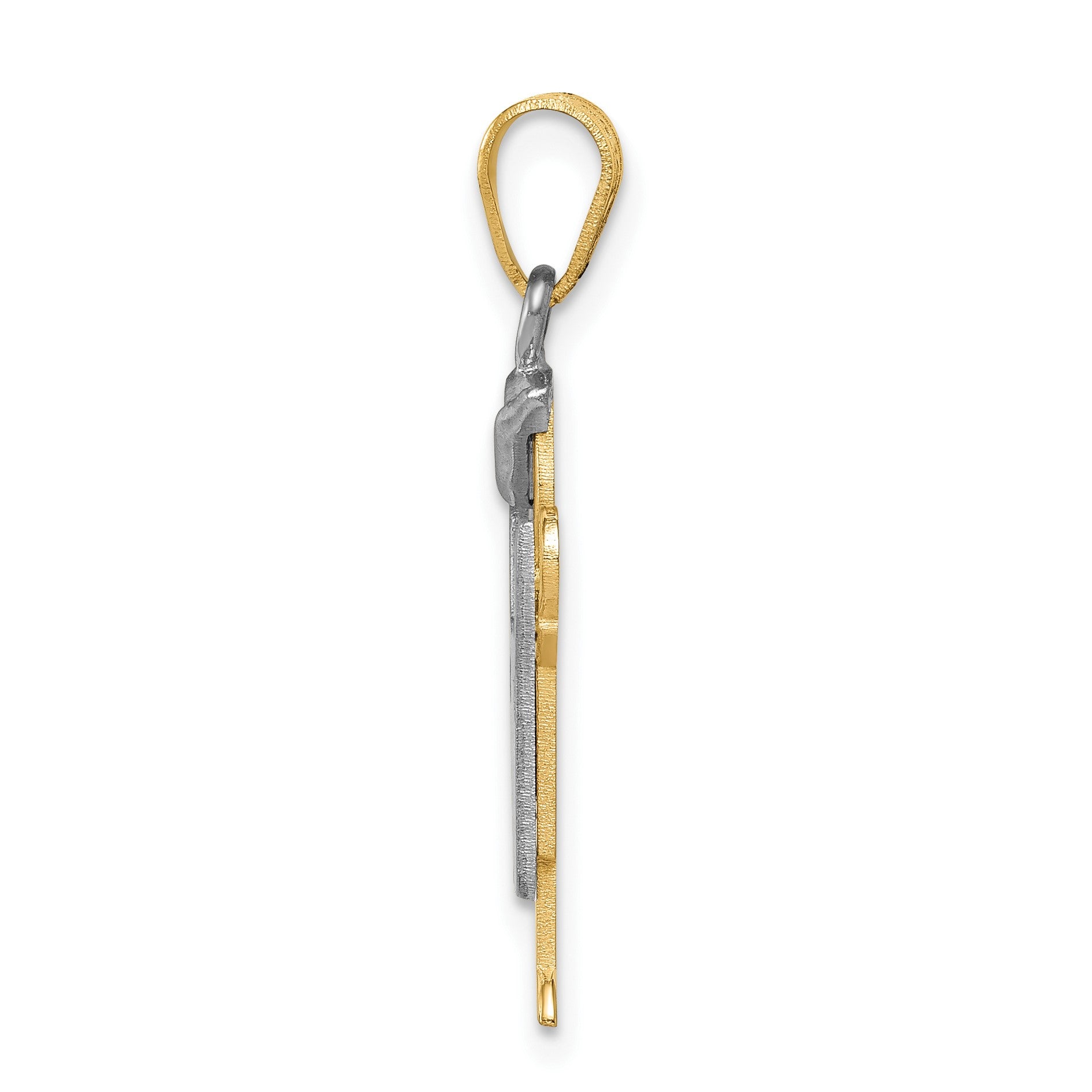 14k Two-tone The Kids Small Boy with Hat on Left Engravable Love Charm