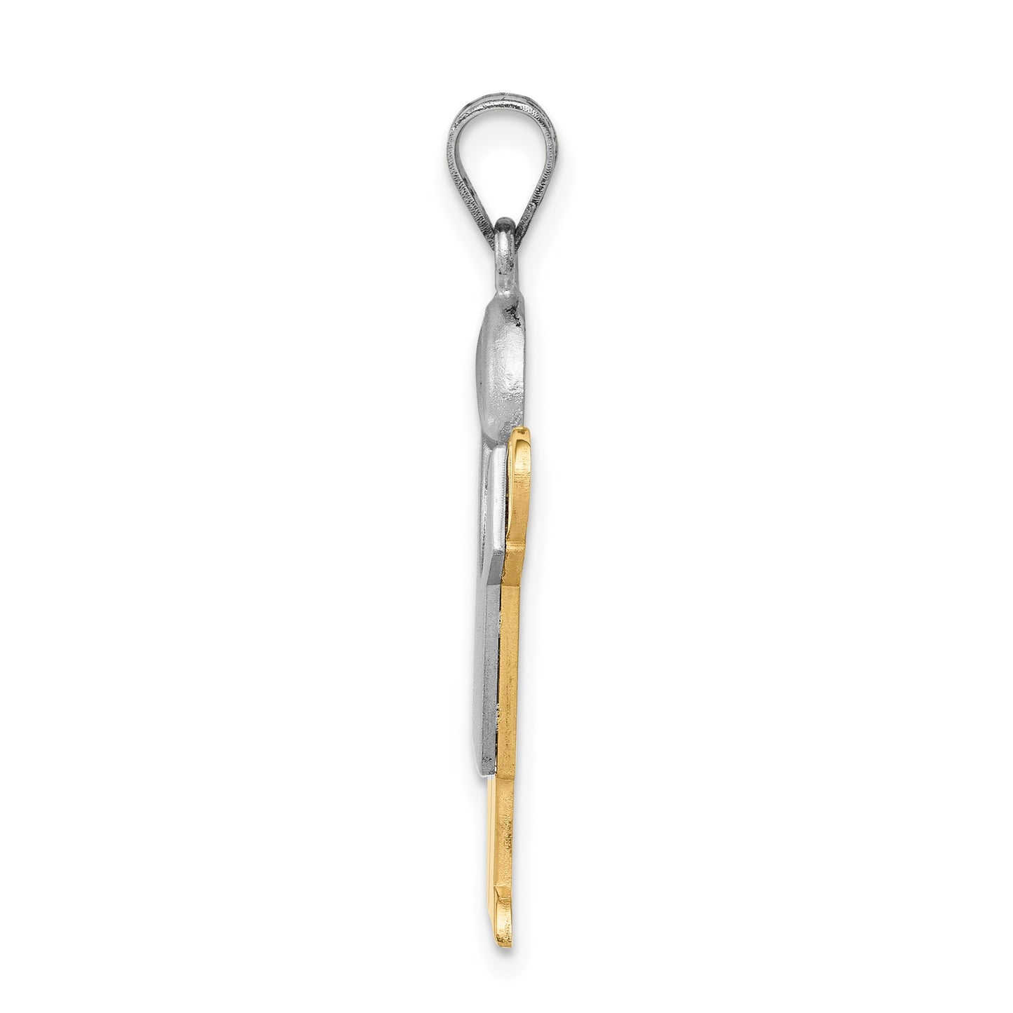 14k Two-tone The Kids Medium Boy with Hat on Right Engravable Love Charm