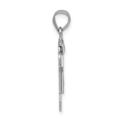 14k White Gold The Kids Small Boy with Hat on Right AA Diamond Joy Charm
