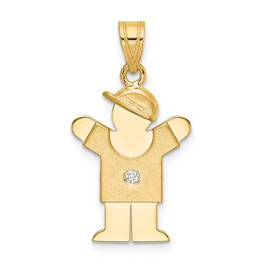 14k A Diamond Kid Pendant