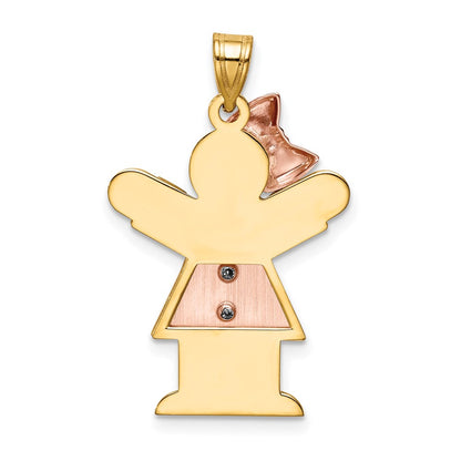 14k Two-tone AA Diamond Kid Pendant