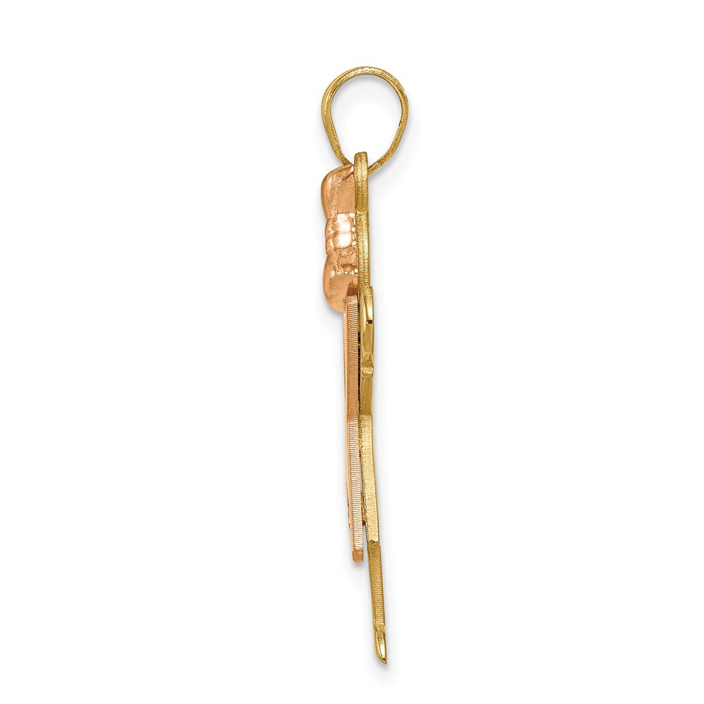 14k Two-tone AA Diamond kid pendant