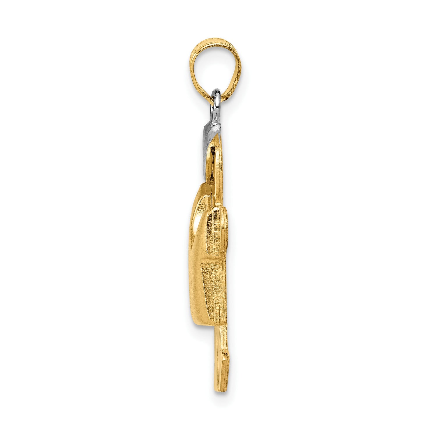 14k Two-tone The Kids Medium Puffed Boy with Hat on Left Engravable Kiss Charm