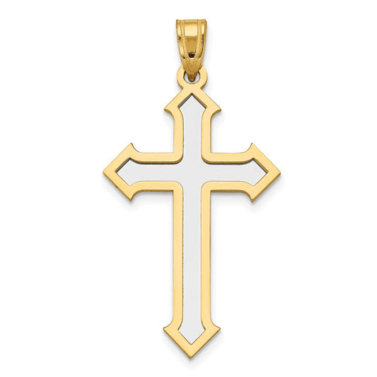 14k Two-tone Passion Cross Pendant