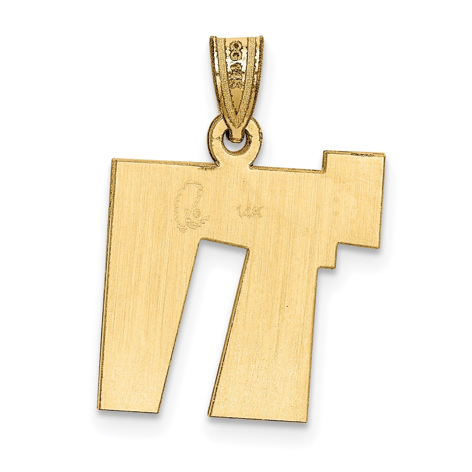 14k White Gold Solid Satin Chai Charm