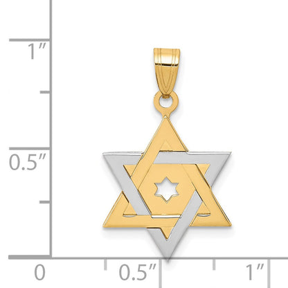 14K Two-Tone Star Of David Pendant