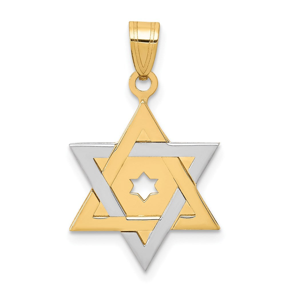 14K Two-Tone Star Of David Pendant