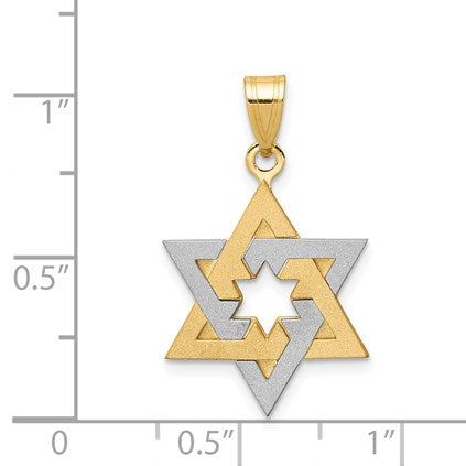 14K Two-Tone Star Of David Pendant