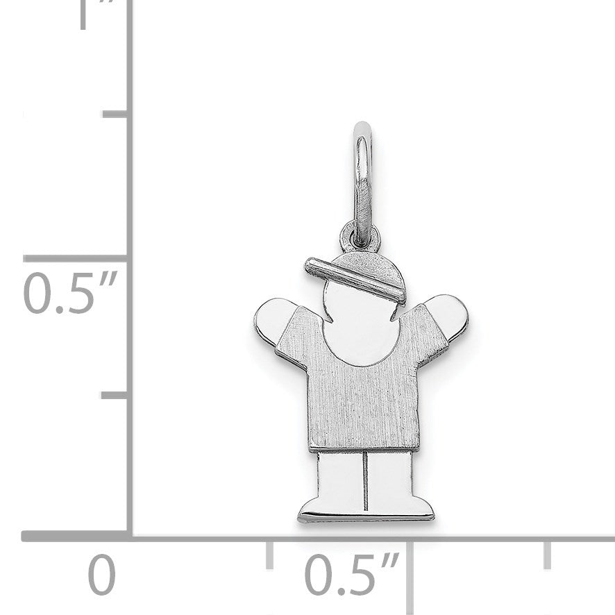 14k White Gold The Kids Mini Boy Love Charm