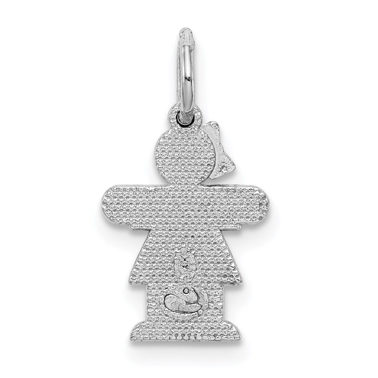 14k White Gold The Kids Mini Girl Hugs Charm