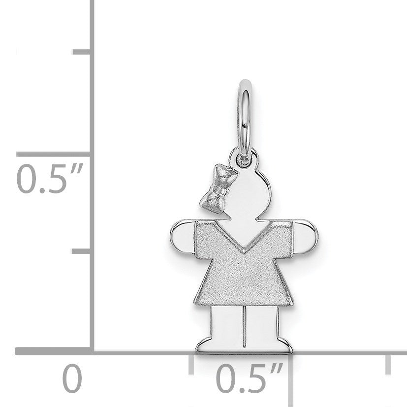 14k White Gold The Kids Mini Girl Hugs Charm