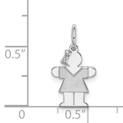 14k White Gold The Kids Mini Girl Hugs Charm