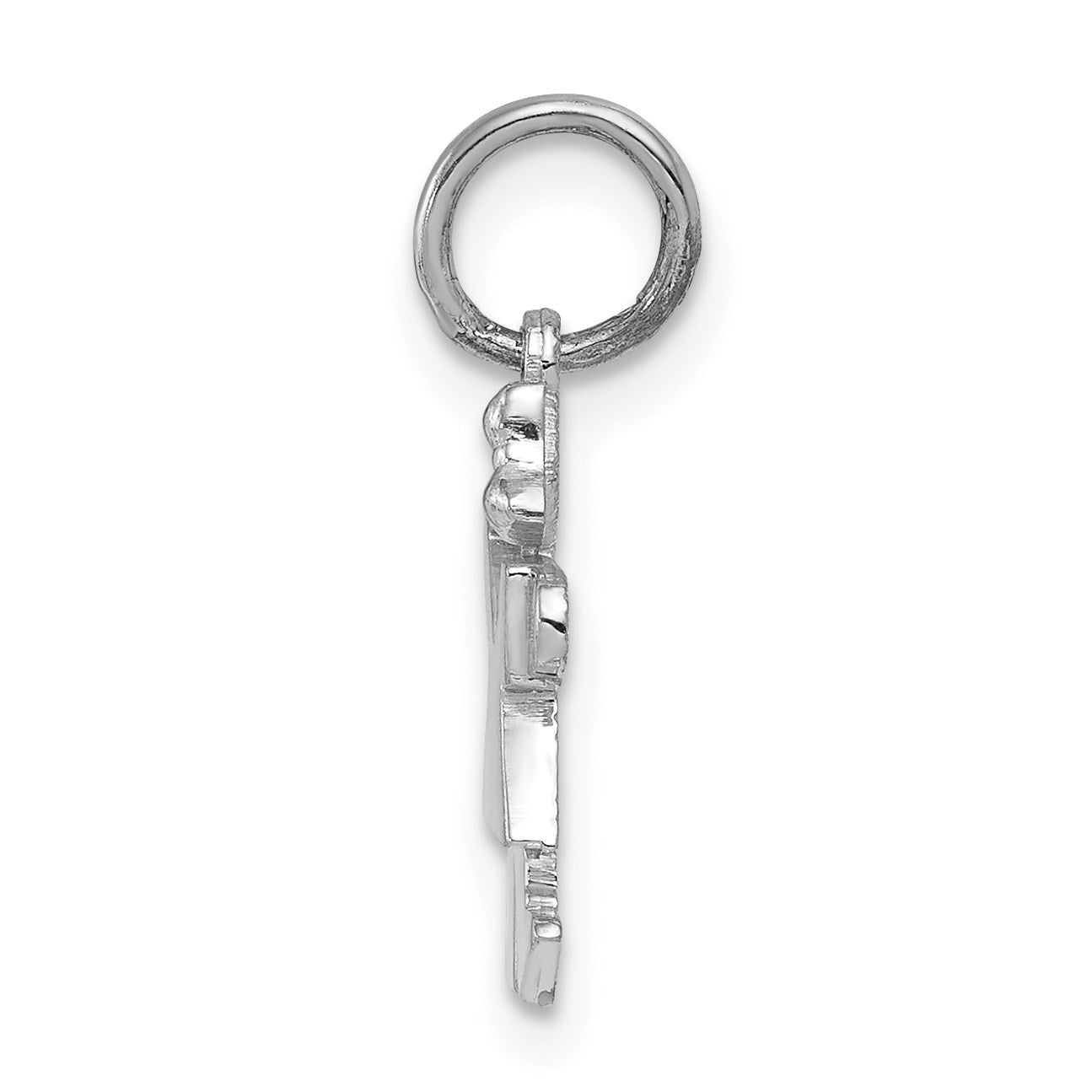 14k White Gold The Kids Mini Girl Kiss Charm