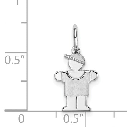14k White Gold The Kids Mini Boy Hugs Charm