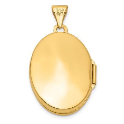 14k Floral Swirl Design 21mm Oval Locket