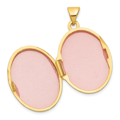 14k Floral Swirl Design 21mm Oval Locket