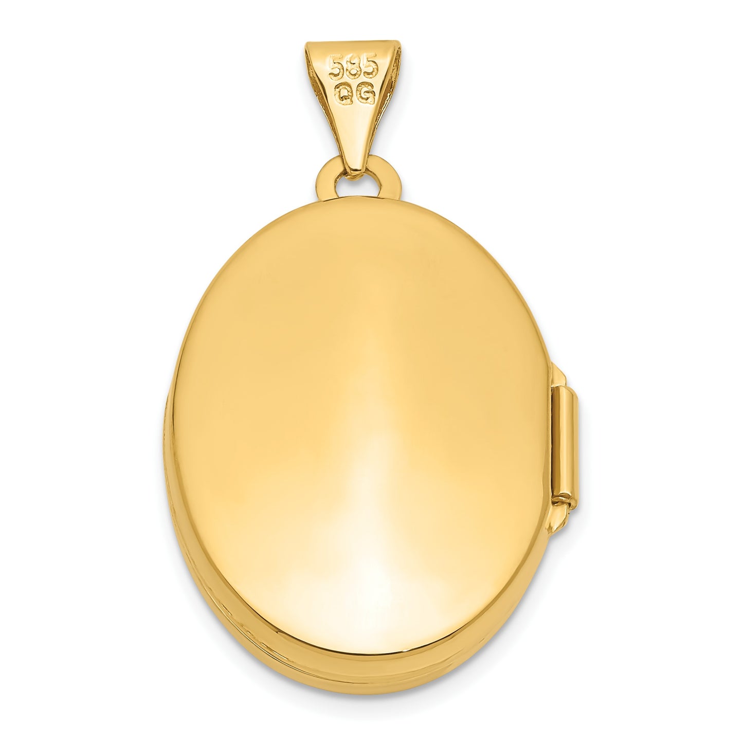 14k Polished Plain 21mm Oval Locket