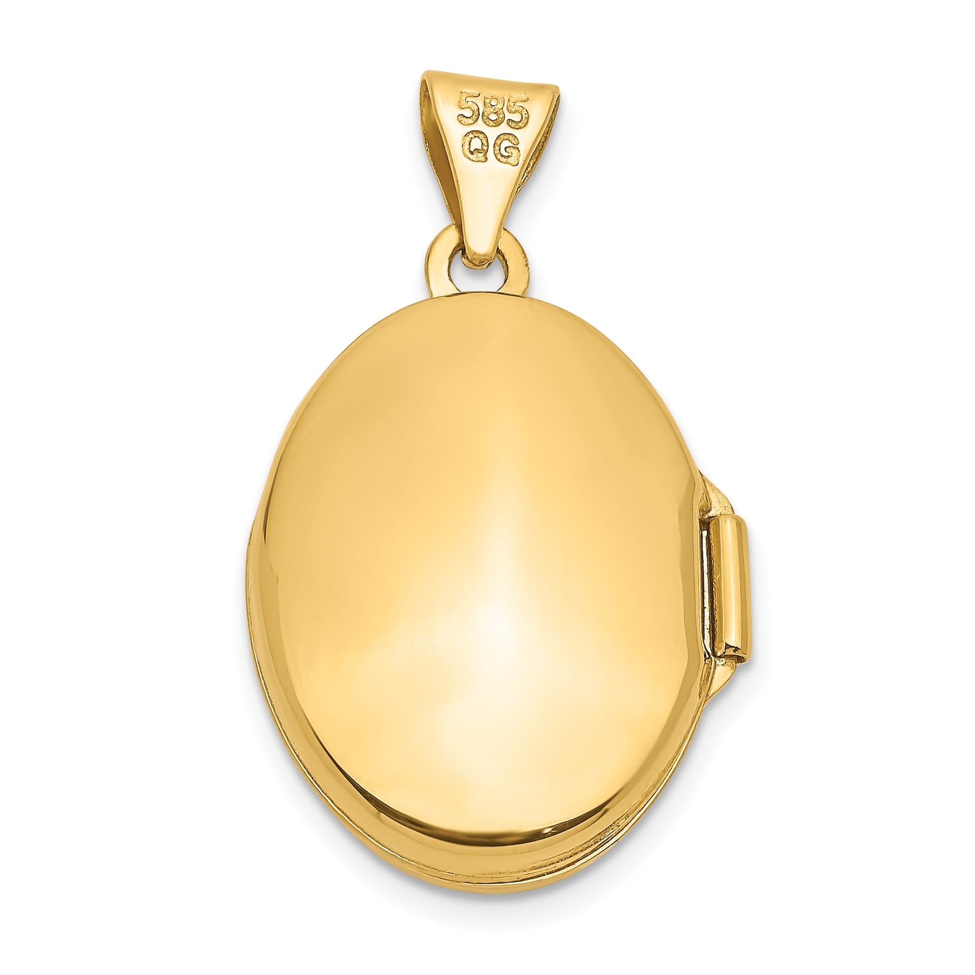 14k Floral 17mm Oval Locket
