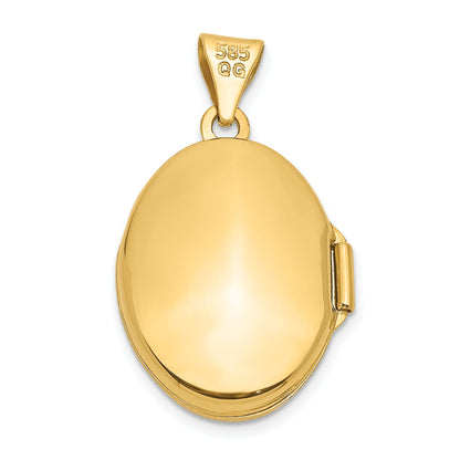 14k Floral 17mm Oval Locket