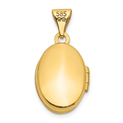 14k Beaded Scroll Design 13mm Oval Locket