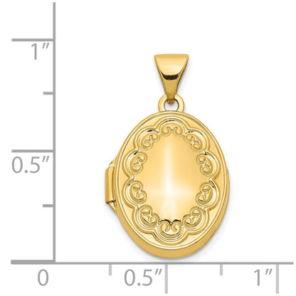 14k Scalloped Border 17mm Oval Locket