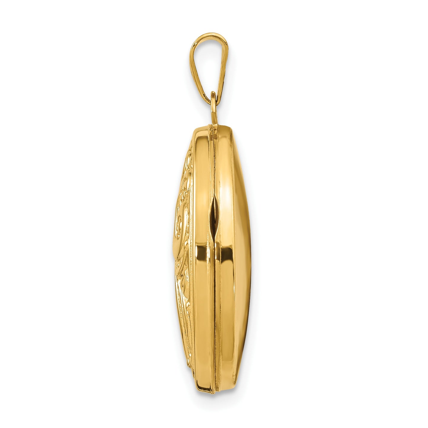 14k Domed Scroll Design 21mm Oval Locket