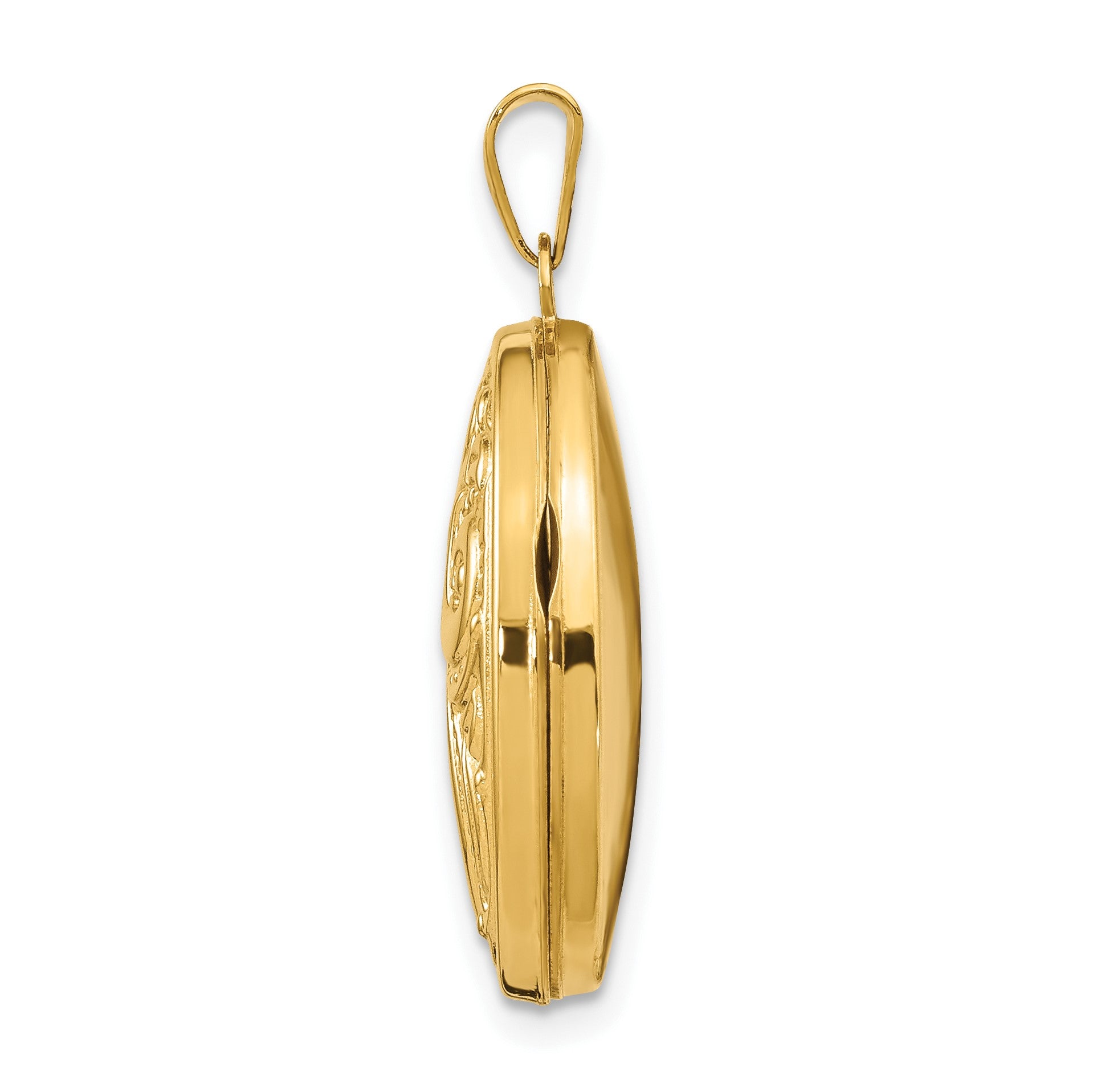 14k Domed Scroll Design 21mm Oval Locket