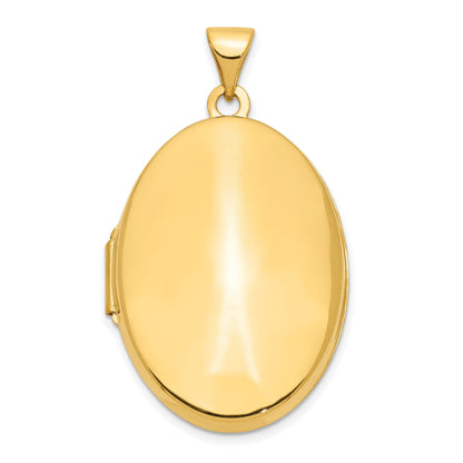 14k Polished Domed Plain 26mm Oval Locket