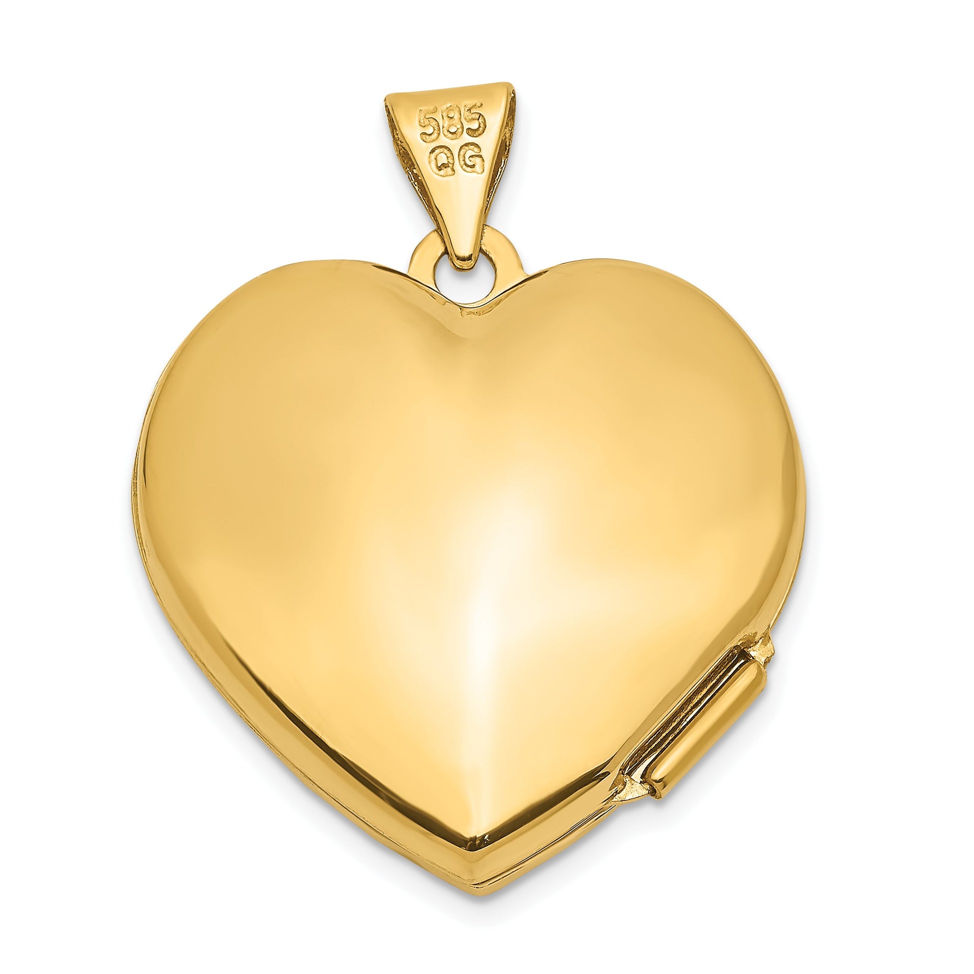 14k Scallop Design 21mm Heart Locket