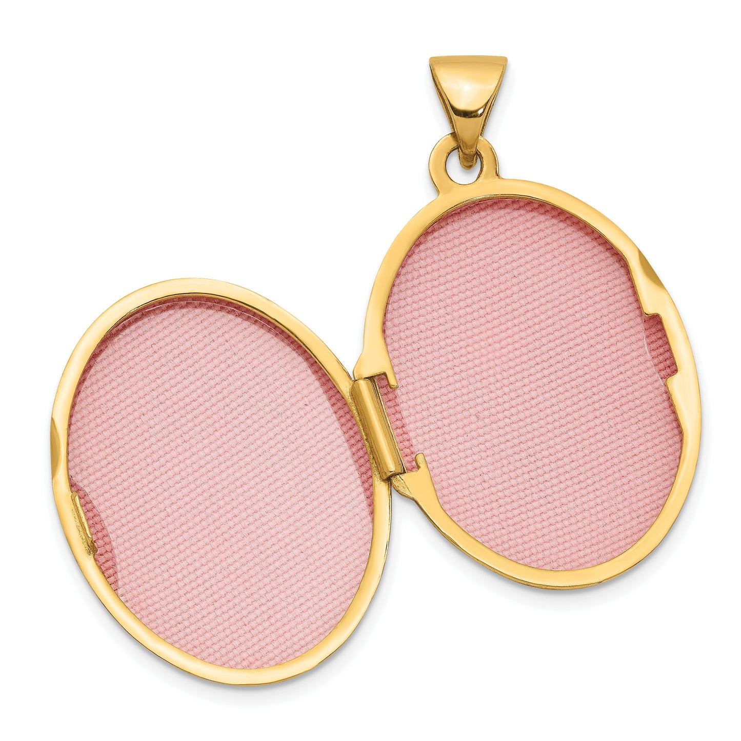 14k Diamond-shaped Design 21mm Oval Locket