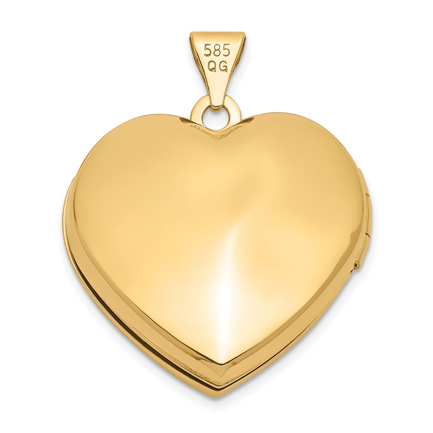 14k Polished Domed 21mm Heart Family Locket Holds 4 Photos