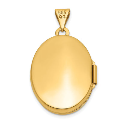 14k Heart Border 21mm Oval Locket