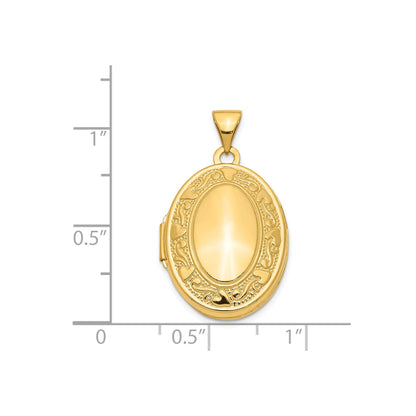 14k Heart Border 21mm Oval Locket