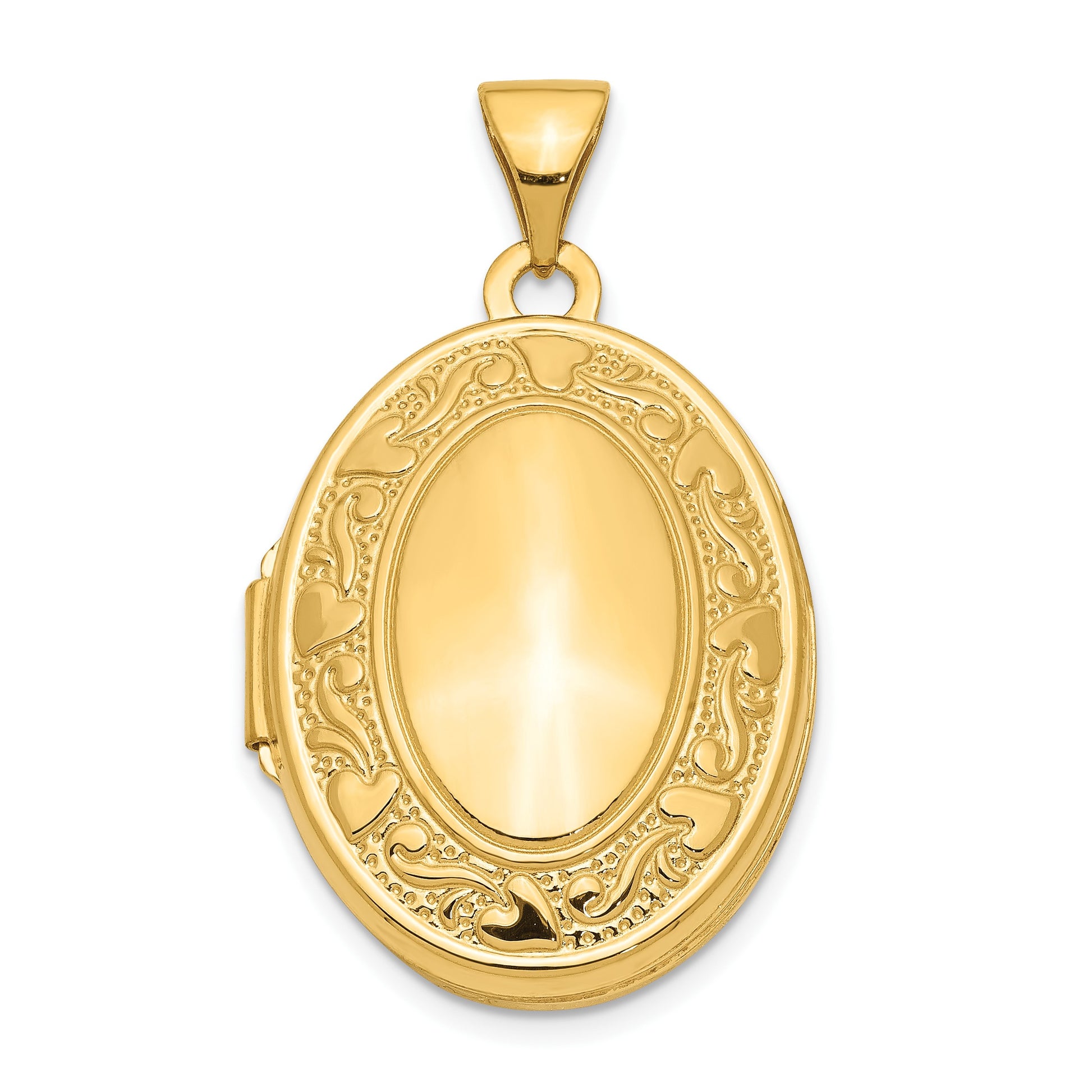 14k Heart Border 21mm Oval Locket