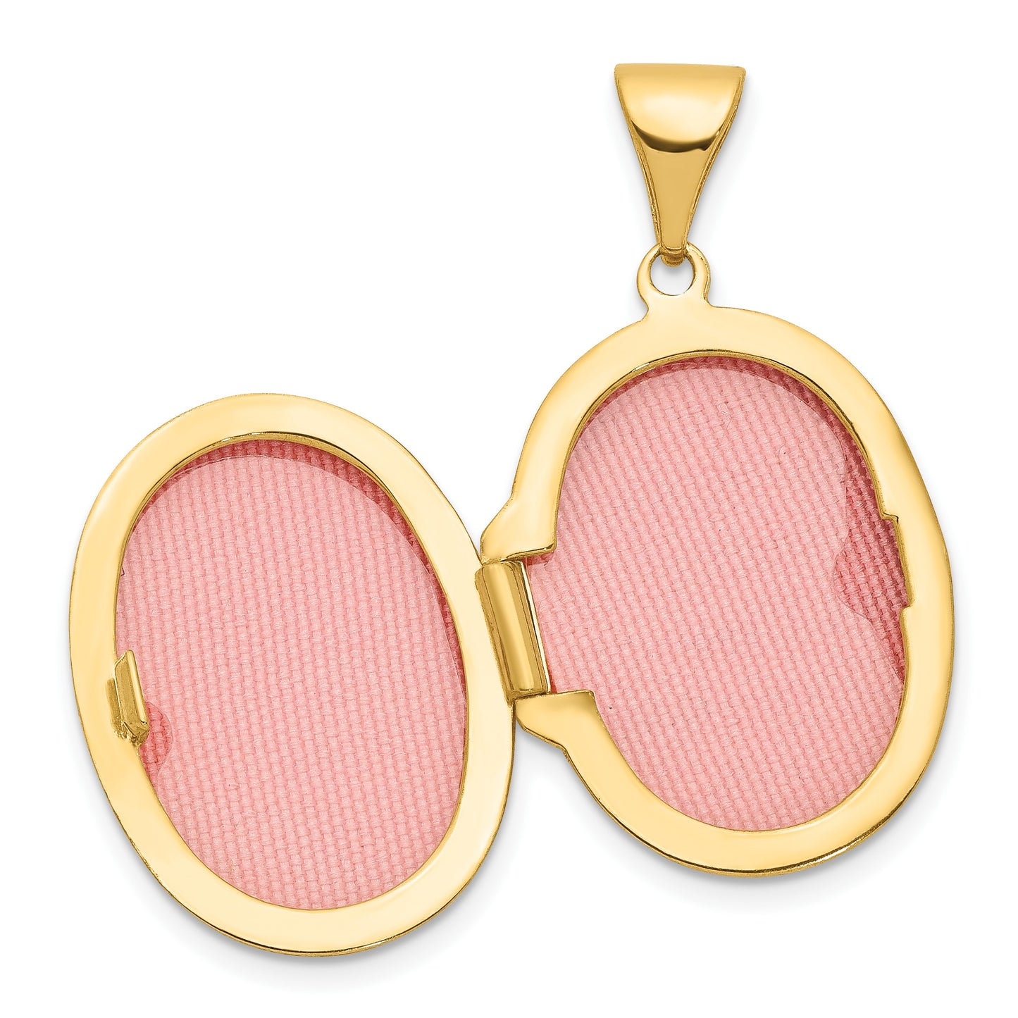 14k with White Rhodium Footprints Poem on Reverse 17mm Oval Locket