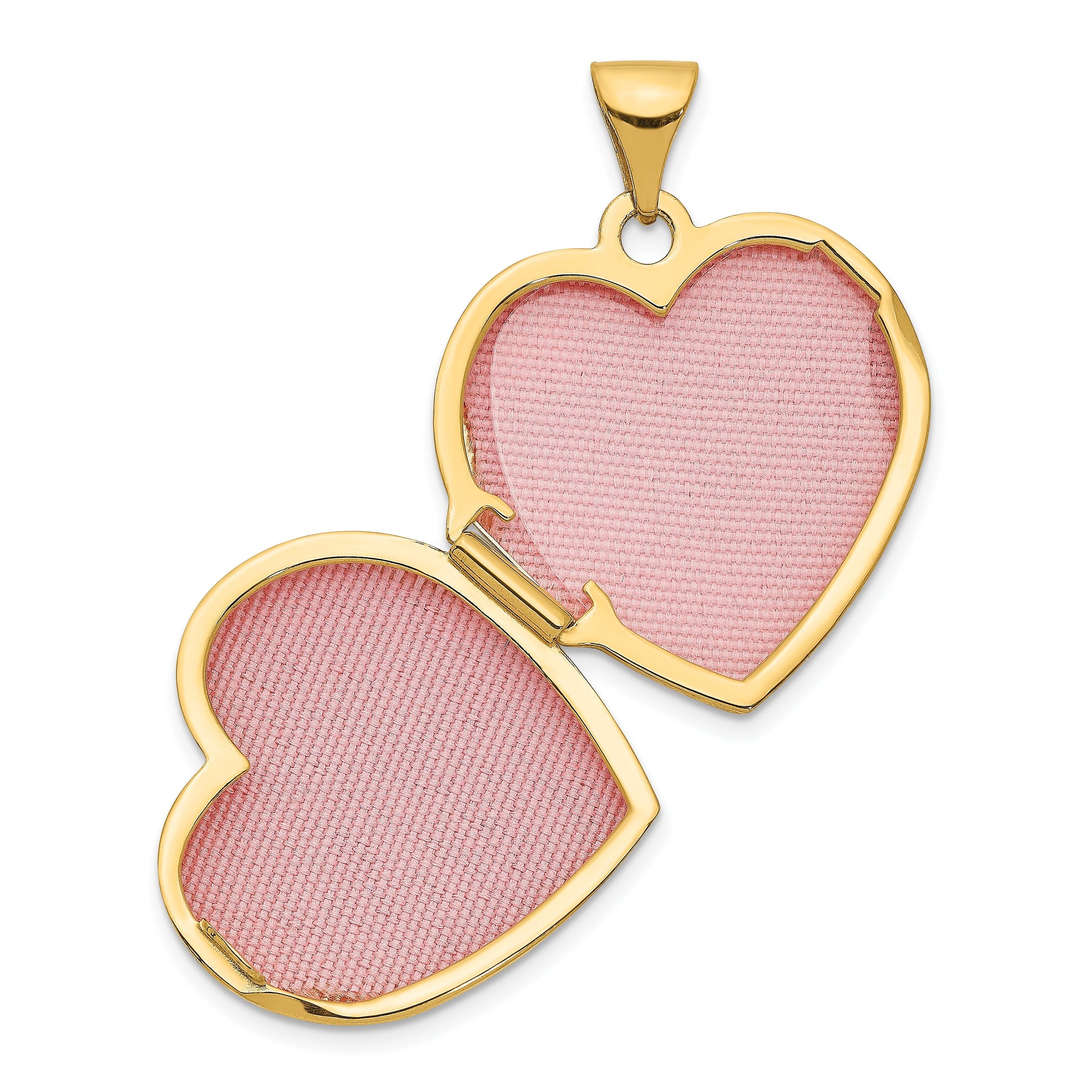14k with White Rhodium DAUGHTER Script Floral 18mm Heart Locket