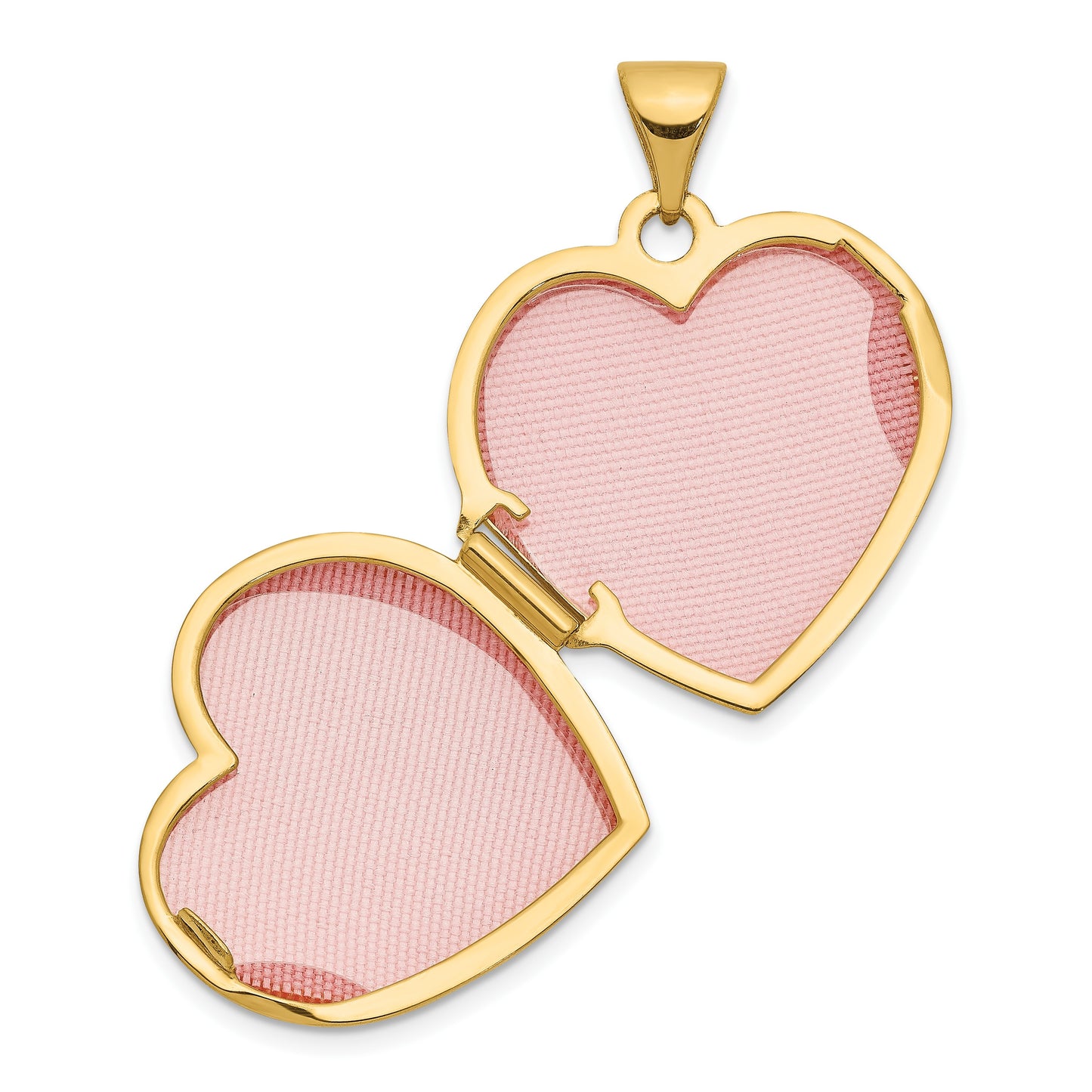 14K Polished Floral 18mm Heart Locket
