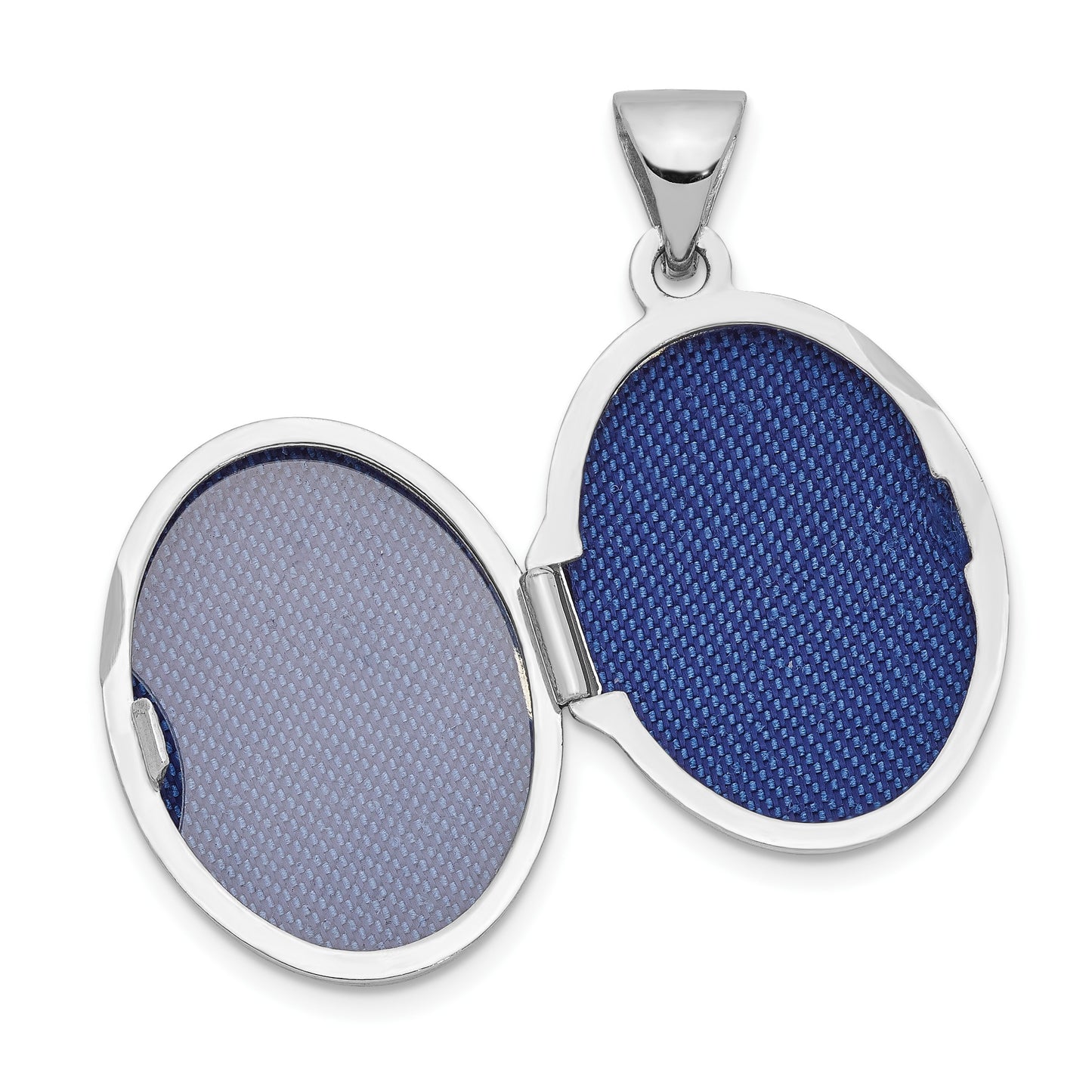 14k White Gold Scalloped Border 17mm Oval Locket