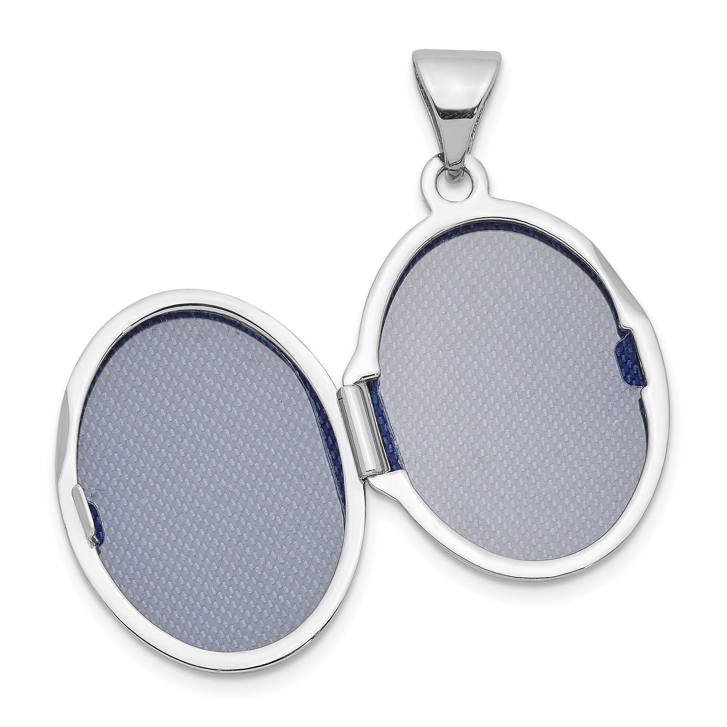 14k White Gold Floral Border 17mm Oval Locket