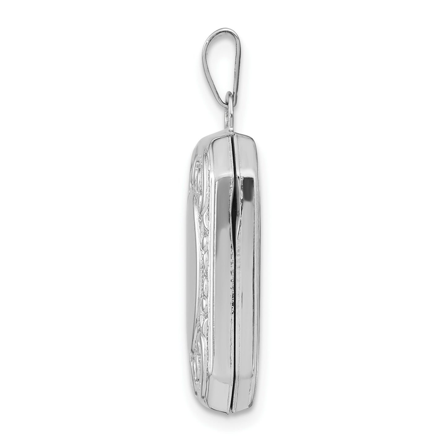 14k White Gold Fancy Border 20x15mm Rectangle Locket