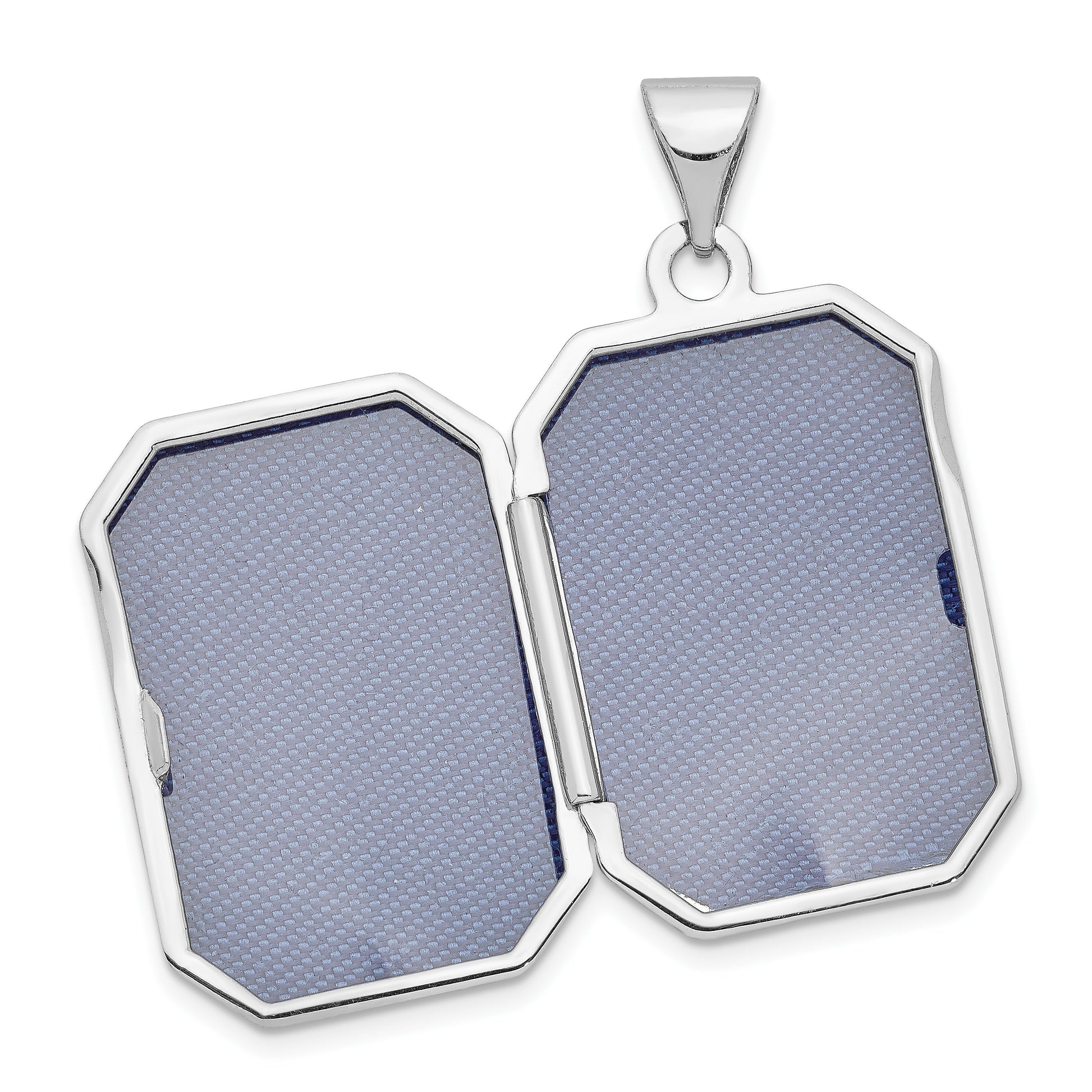 14k White Gold Fancy Border 20x15mm Rectangle Locket