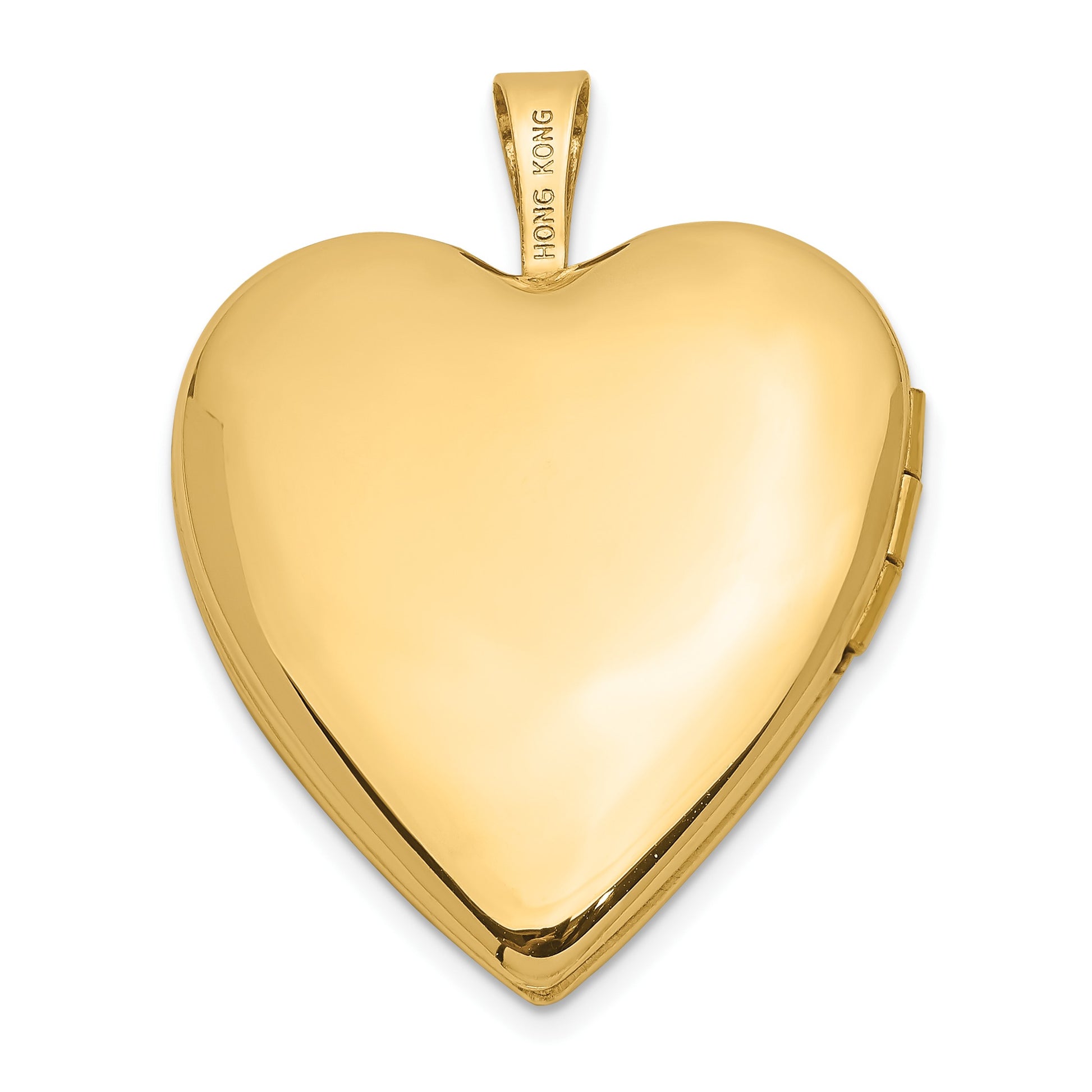 14k Diamond Satin and Diamond-cut Cross 20mm Heart Locket