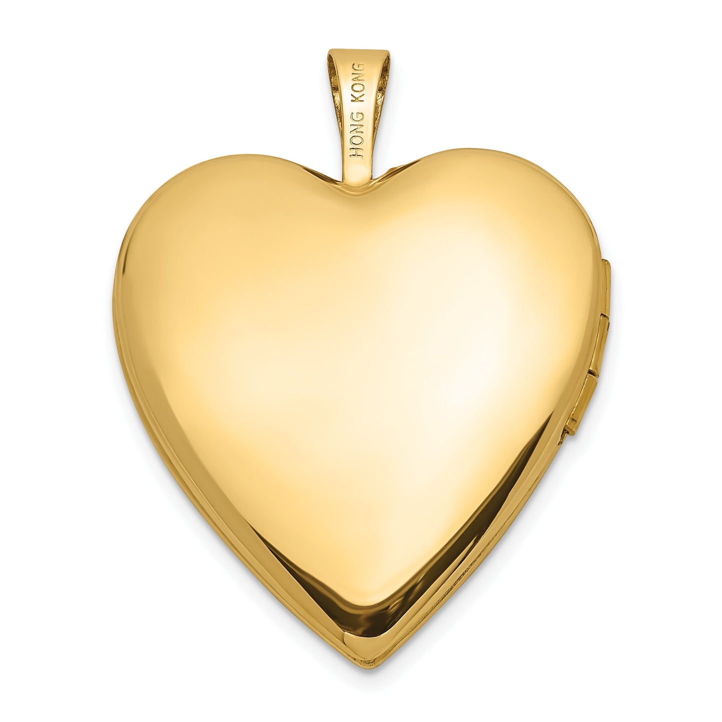 14K Polished and Satin Diamond Star 20mm Heart Locket