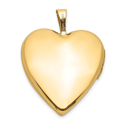14K Floral Vine Border 20mm Heart Locket