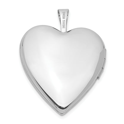 14K White Gold Floral Vine Border 20mm Heart Locket