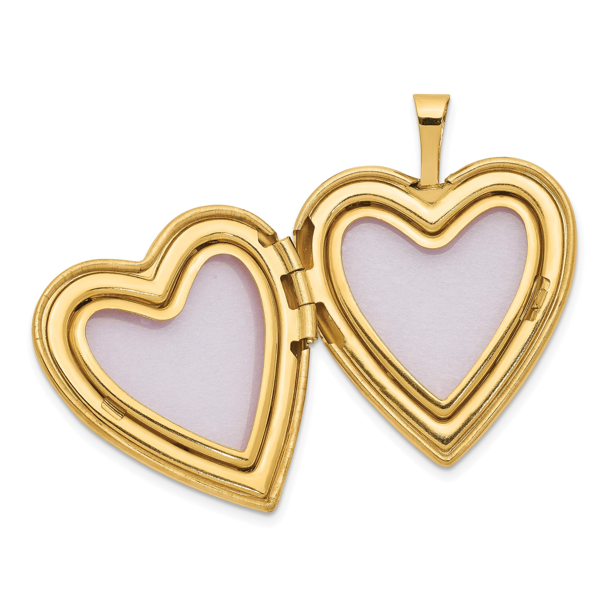 14K Pink and Green Enamel Rose I LOVE YOU Script 20mm Heart Locket