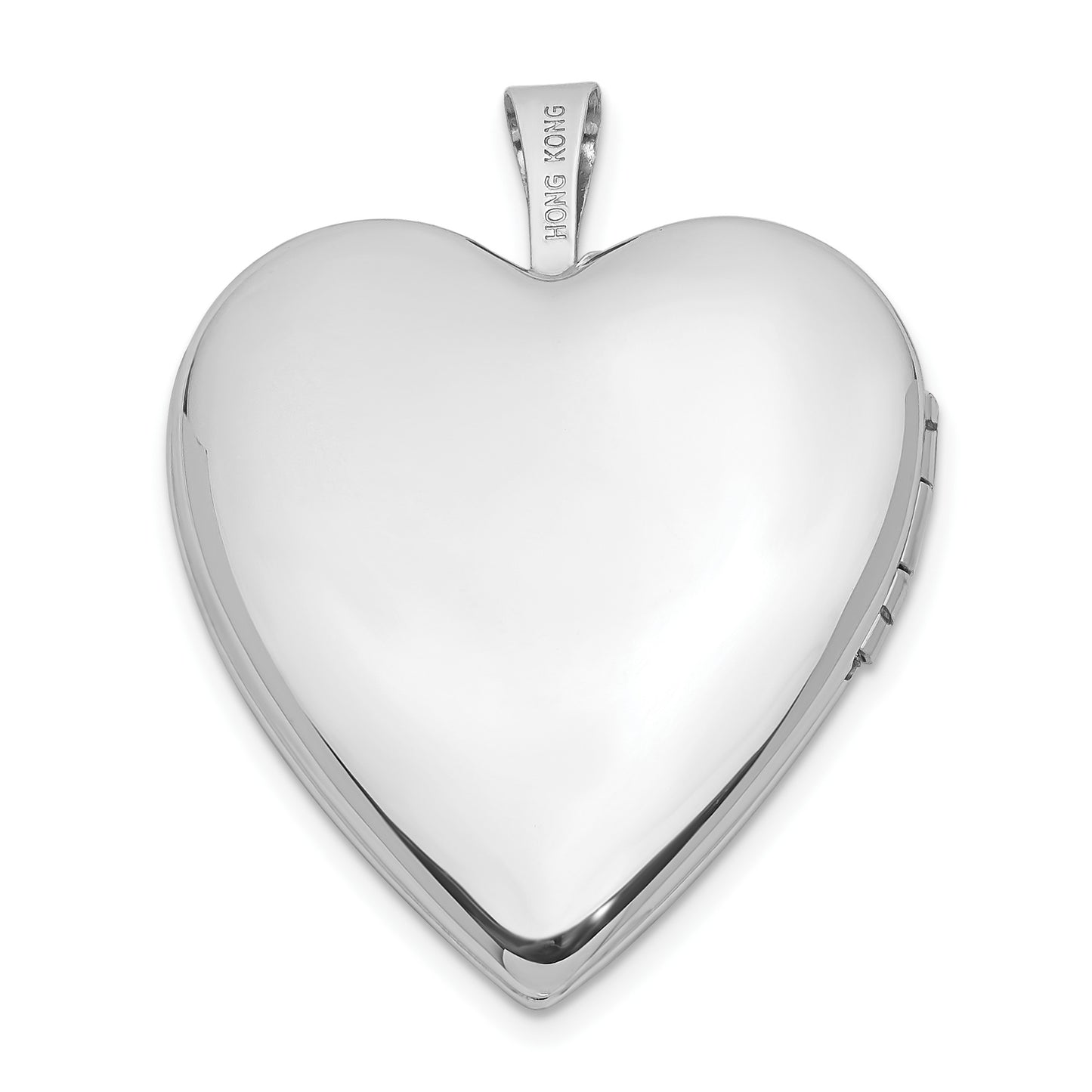 14K White Gold Pink and Green Enamel Rose I LOVE YOU Script 20mm Heart Locket