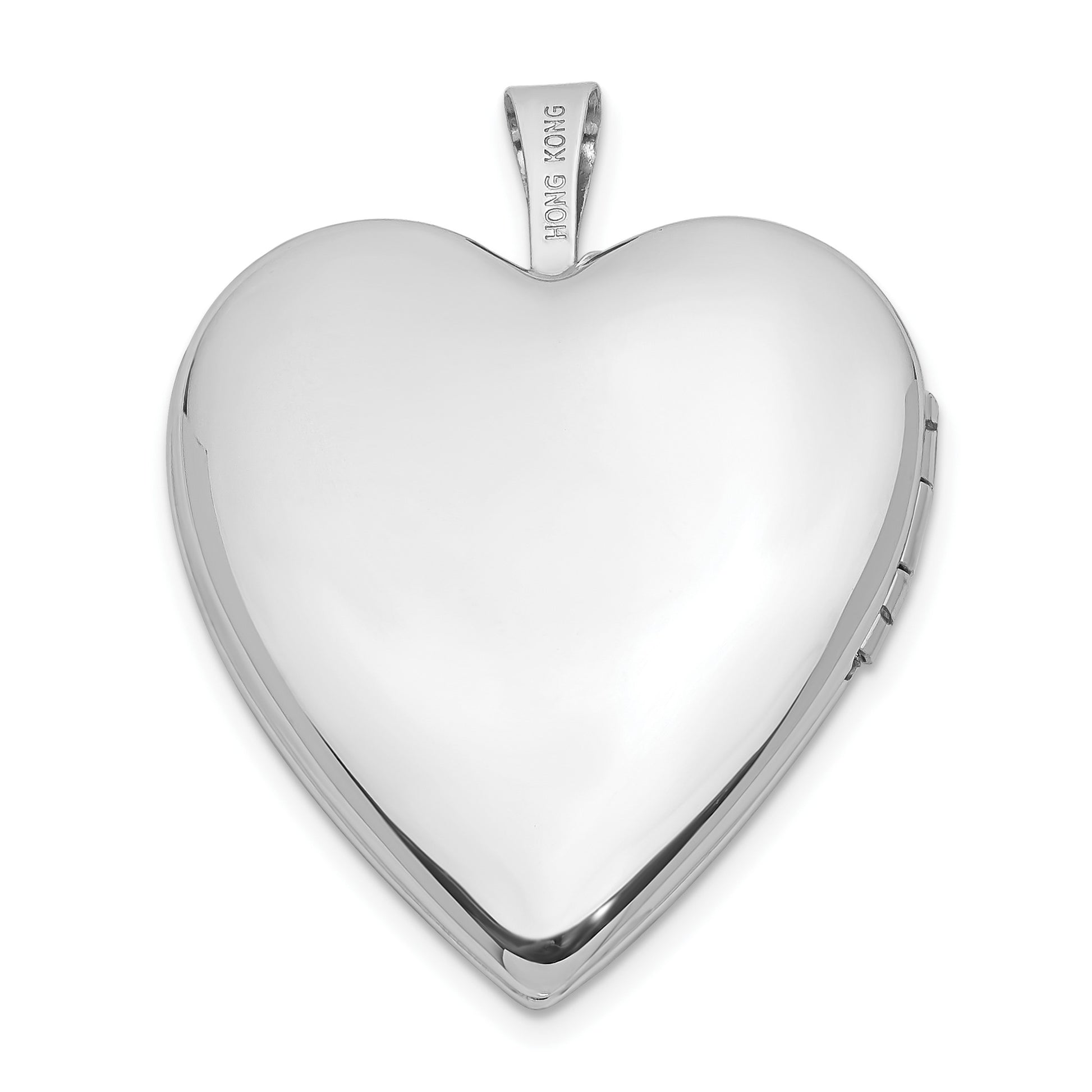 14K White Gold Pink and Green Enamel Rose I LOVE YOU Script 20mm Heart Locket